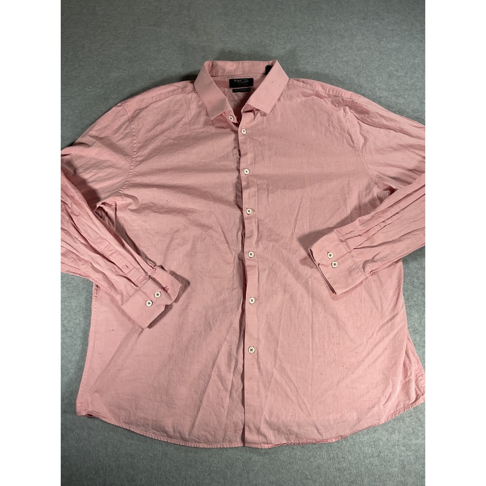 Original Penguin Heritage Slim Fit Shirt Mens 17.5 34/35 Pink Speckled 2946